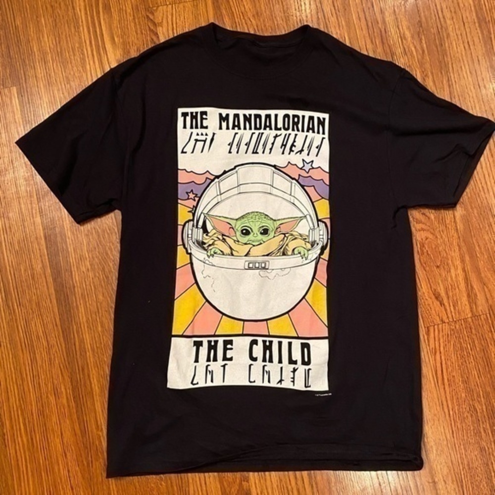 The Child Manadalorian Graphic T Shirt Black Mens XL